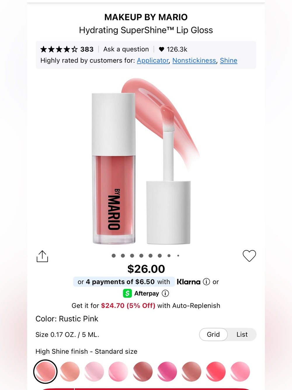 Makeup By Mario Hydrating SuperShine Lip Gloss — Rustic Pink